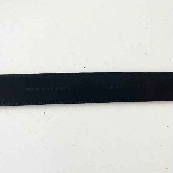 Rod Patrick Boots Mens Western Belt 1.5" Straight End Sz 30 Black Caiman Leather - Picture 10 of 10